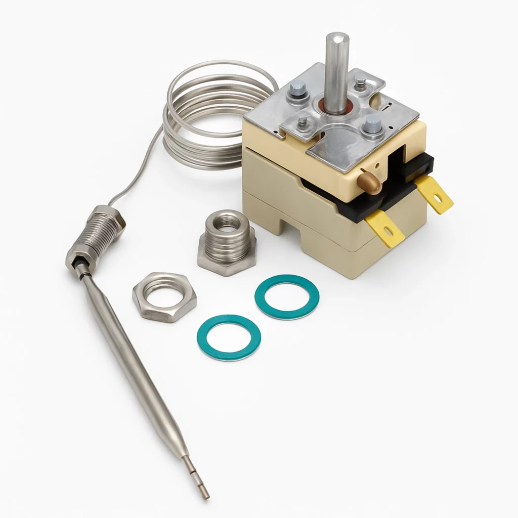 capillary thermostat commercial oven - front view - Capillary Thermostat with Sensor Probe Kit - Chaps Services